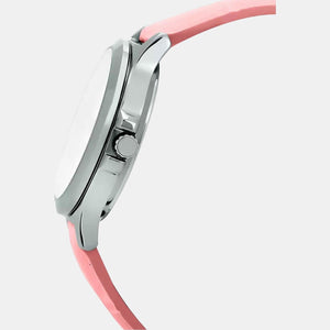 Enticer Women Quartz Pink Dial Multi-Function Leather Watch A1150