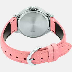 Enticer Women Quartz Pink Dial Multi-Function Leather Watch A1150