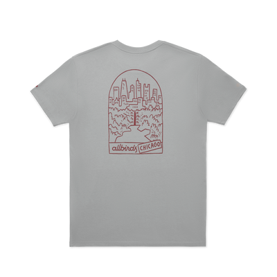 Unisex Organic Cotton Graphic Tee - Medium Grey/Thunder Red - CHI