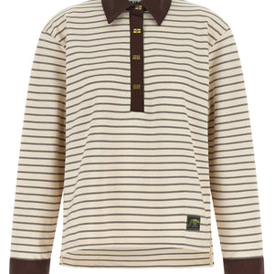 Ganni Striped Cotton Polo Shirt