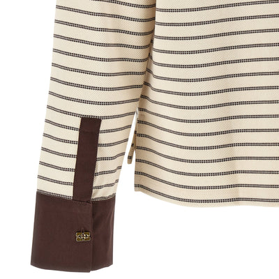 Ganni Striped Cotton Polo Shirt