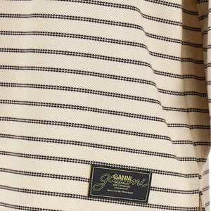 Ganni Striped Cotton Polo Shirt