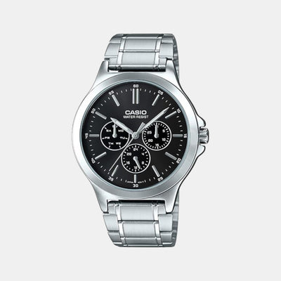 Enticer Men Quartz Black Dial Analog Stainless Steel Watch A1173