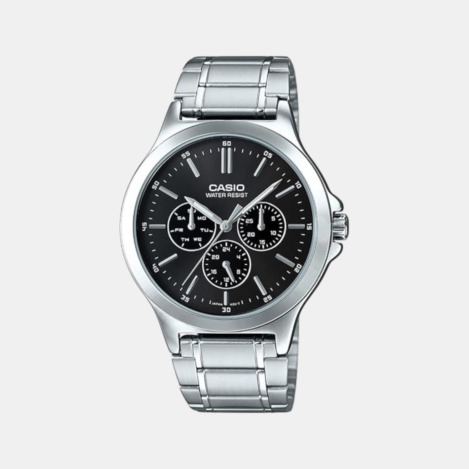 Enticer Men Quartz Black Dial Analog Stainless Steel Watch A1173