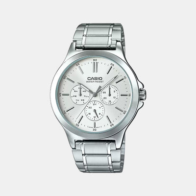 Enticer Men Quartz White Dial Multi-Function Stainless Steel Watch A1174