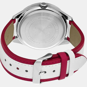 Enticer Men Quartz Silver Dial Chronograph Leather Watch A1182