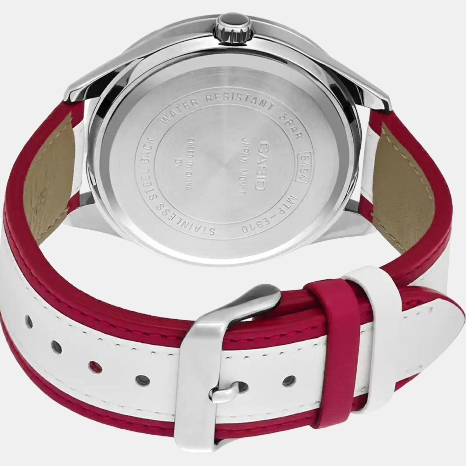 Enticer Men Quartz Silver Dial Chronograph Leather Watch A1182