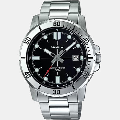 Enticer Men Quartz Black Dial Analog Stainless Steel Watch A1362