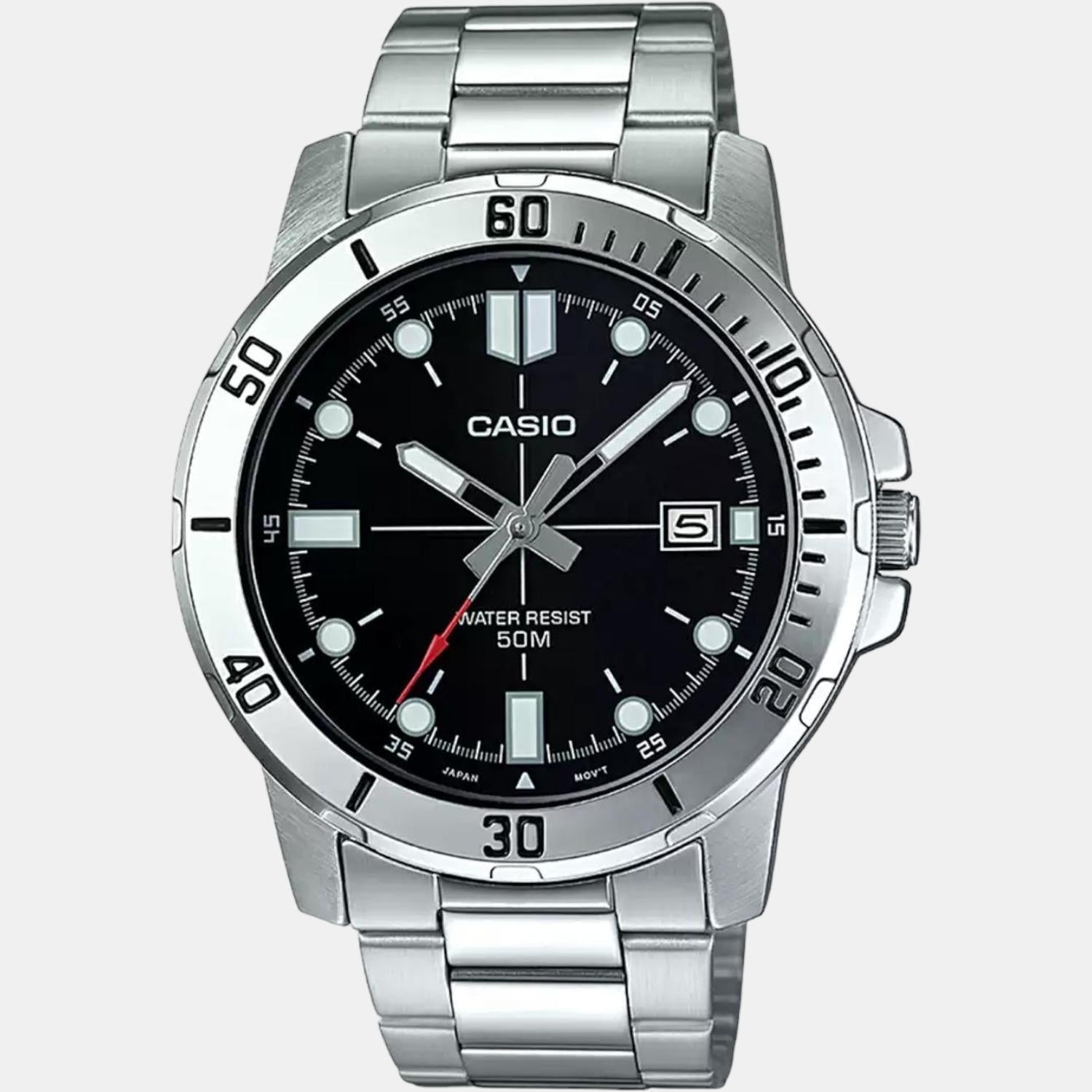 Enticer Men Quartz Black Dial Analog Stainless Steel Watch A1362