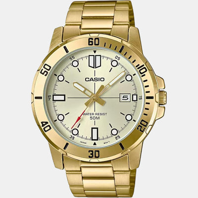 Enticer Men Quartz Gold Dial Analog Stainless Steel Watch A1368