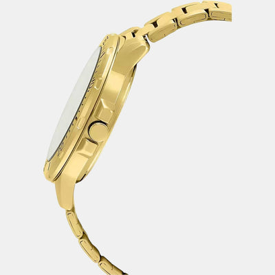 Enticer Men Quartz Gold Dial Analog Stainless Steel Watch A1368