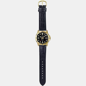 Enticer Men Quartz Black Dial Analog Leather Watch A1369