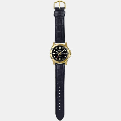 Enticer Men Quartz Black Dial Analog Leather Watch A1369