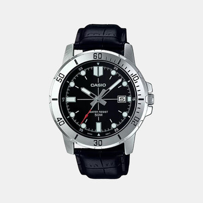 Enticer Men Quartz Black Dial Analog Leather Watch A1371