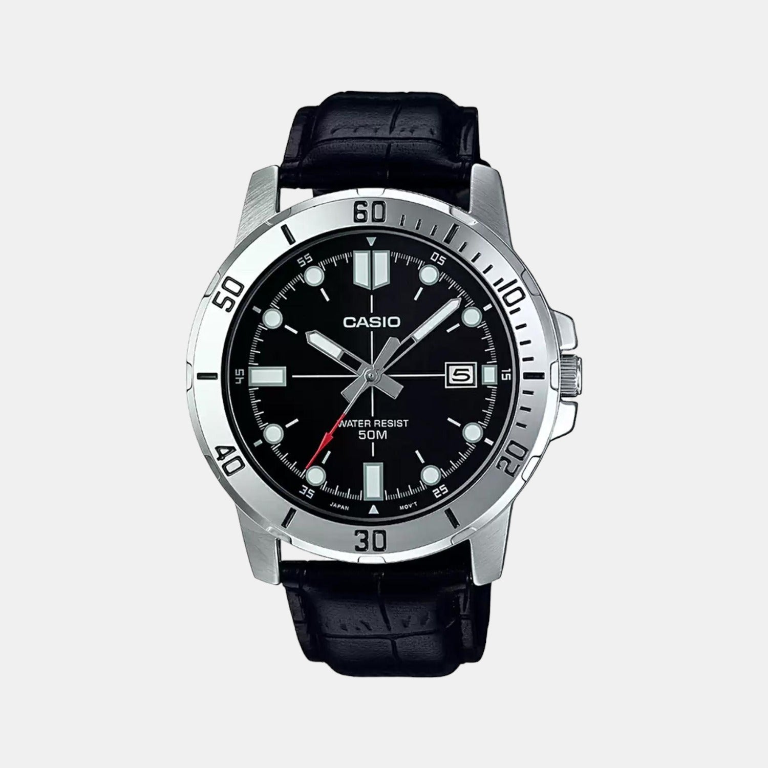 Enticer Men Quartz Black Dial Analog Leather Watch A1371