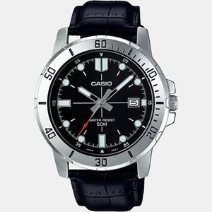 Enticer Men Quartz Black Dial Analog Leather Watch A1371
