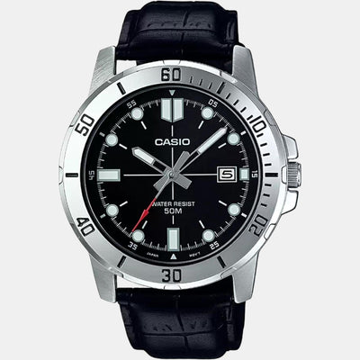 Enticer Men Quartz Black Dial Analog Leather Watch A1371