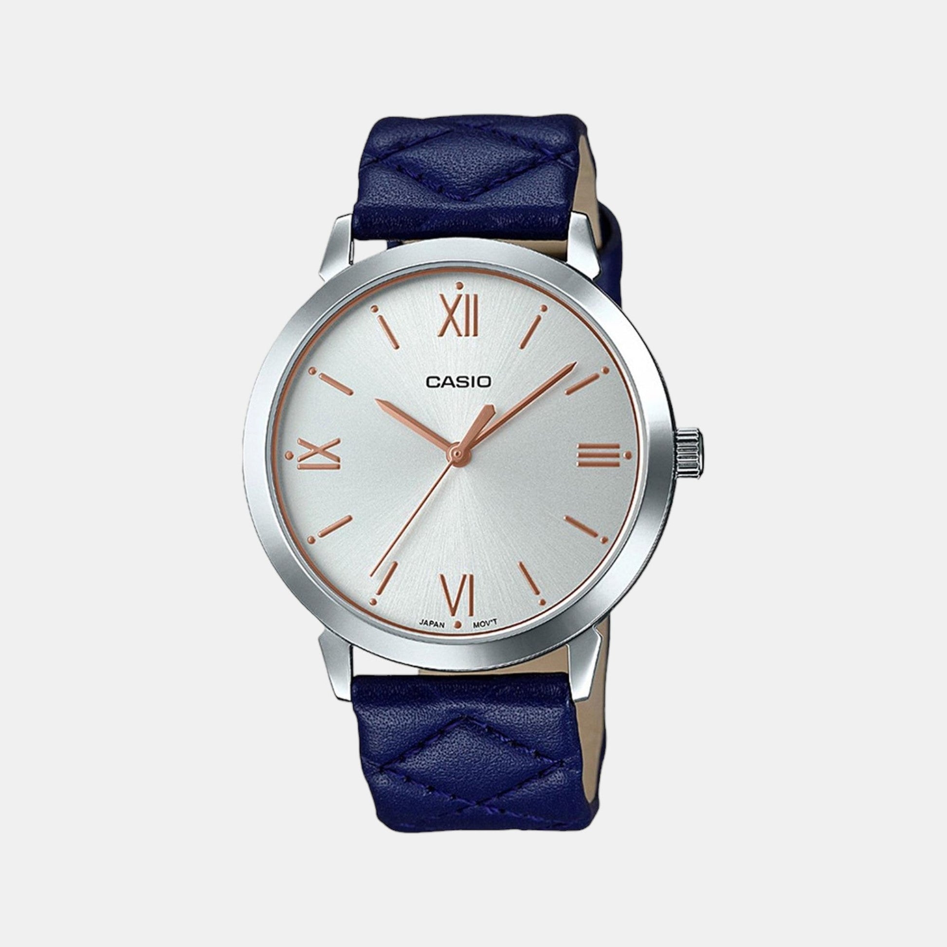 Enticer Women Quartz Silver Dial Analog Leather Watch A1482
