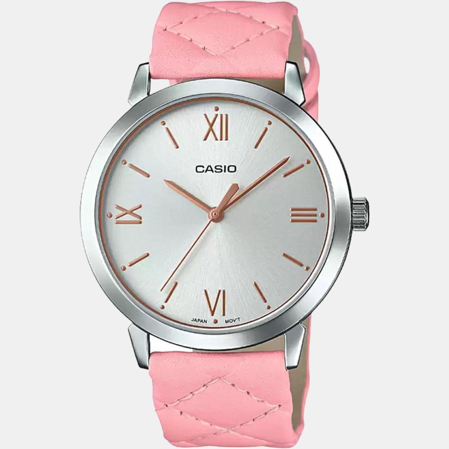 Enticer Women Quartz Silver Dial Analog Leather Watch A1483