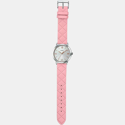 Enticer Women Quartz Silver Dial Analog Leather Watch A1483