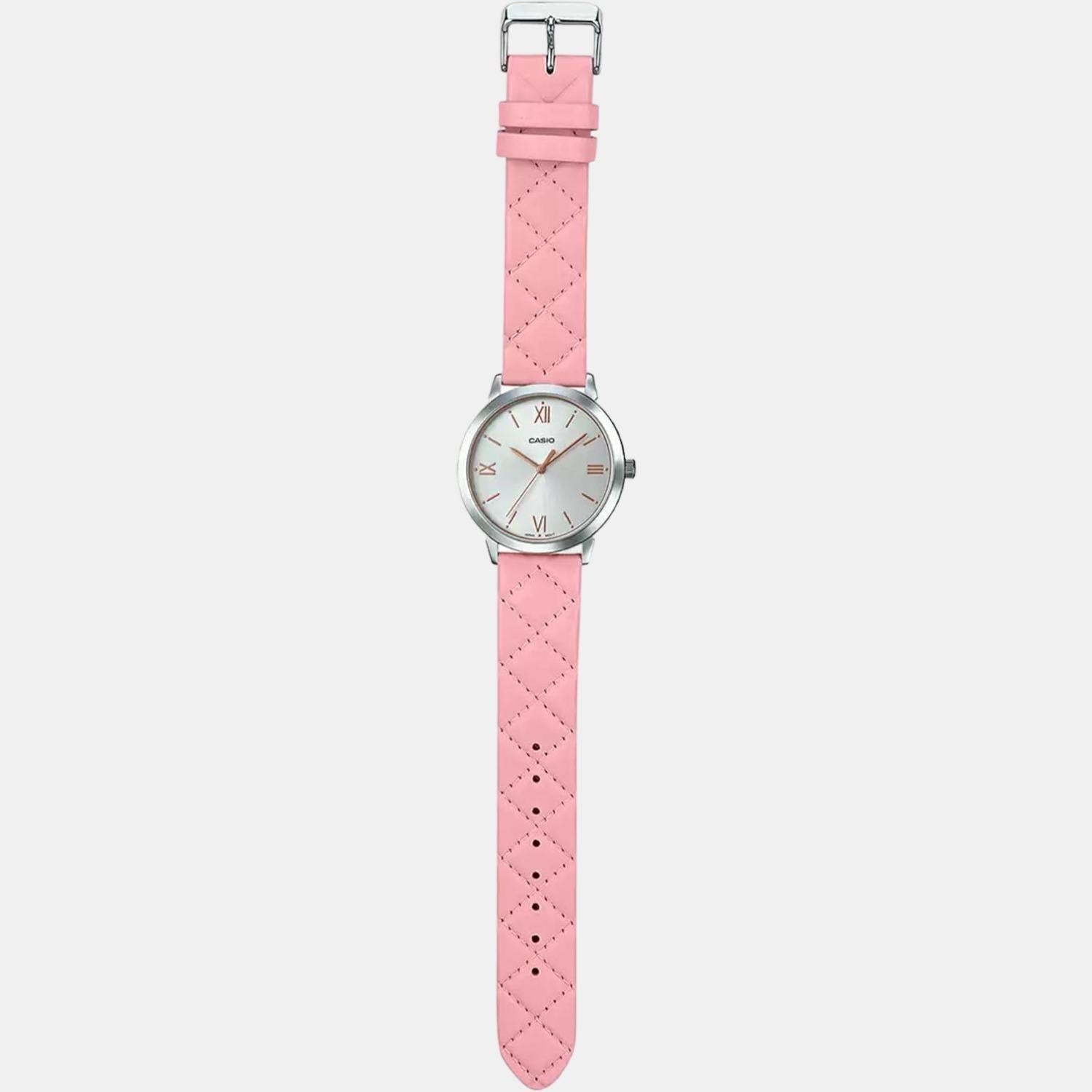 Enticer Women Quartz Silver Dial Analog Leather Watch A1483