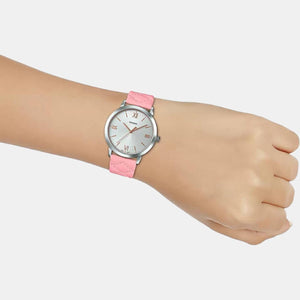 Enticer Women Quartz Silver Dial Analog Leather Watch A1483