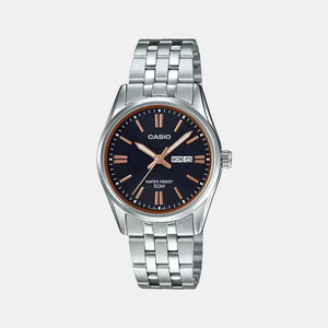 Enticer Women Quartz Black Dial Analog Stainless Steel Watch A1504