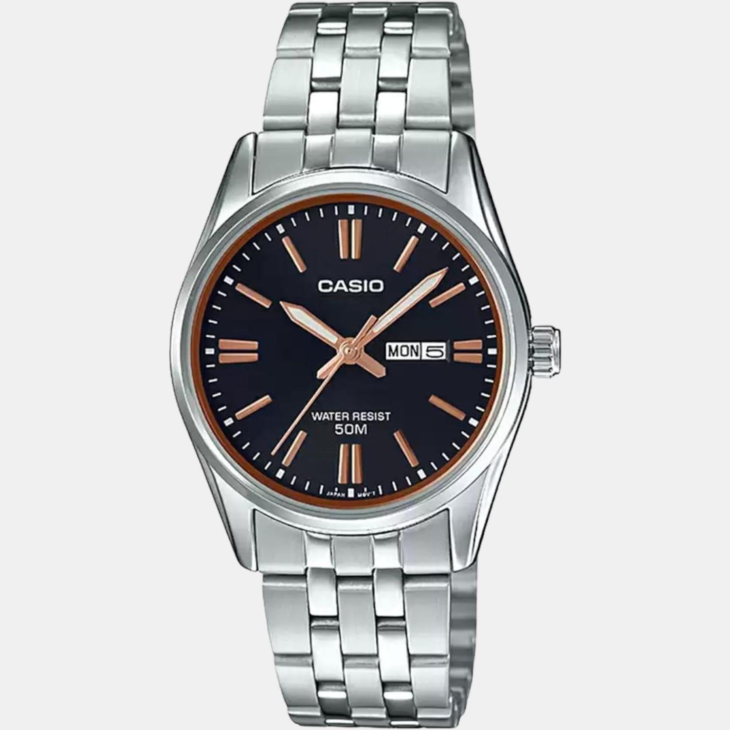 Enticer Women Quartz Black Dial Analog Stainless Steel Watch A1504