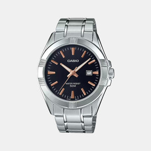 Enticer Men Quartz Black Dial Analog Stainless Steel Watch A1512
