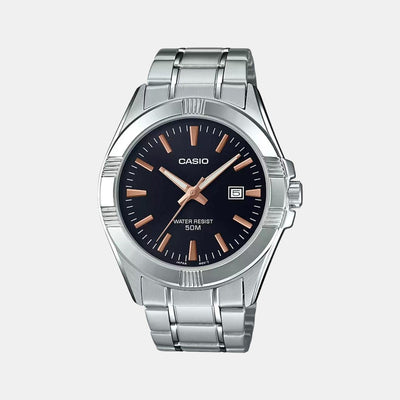 Enticer Men Quartz Black Dial Analog Stainless Steel Watch A1512