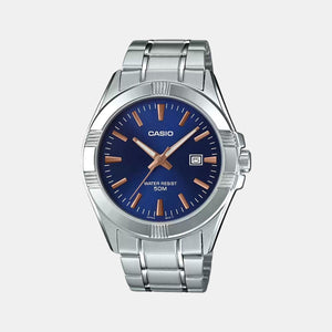 Enticer Men Quartz Blue Dial Analog Stainless Steel Watch A1513
