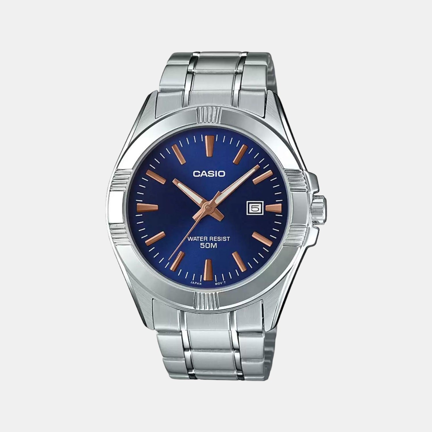 Enticer Men Quartz Blue Dial Analog Stainless Steel Watch A1513