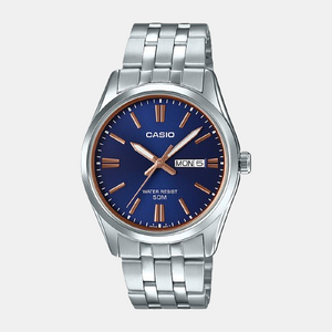 Enticer Men Quartz Blue Dial Analog Stainless Steel Watch A1516
