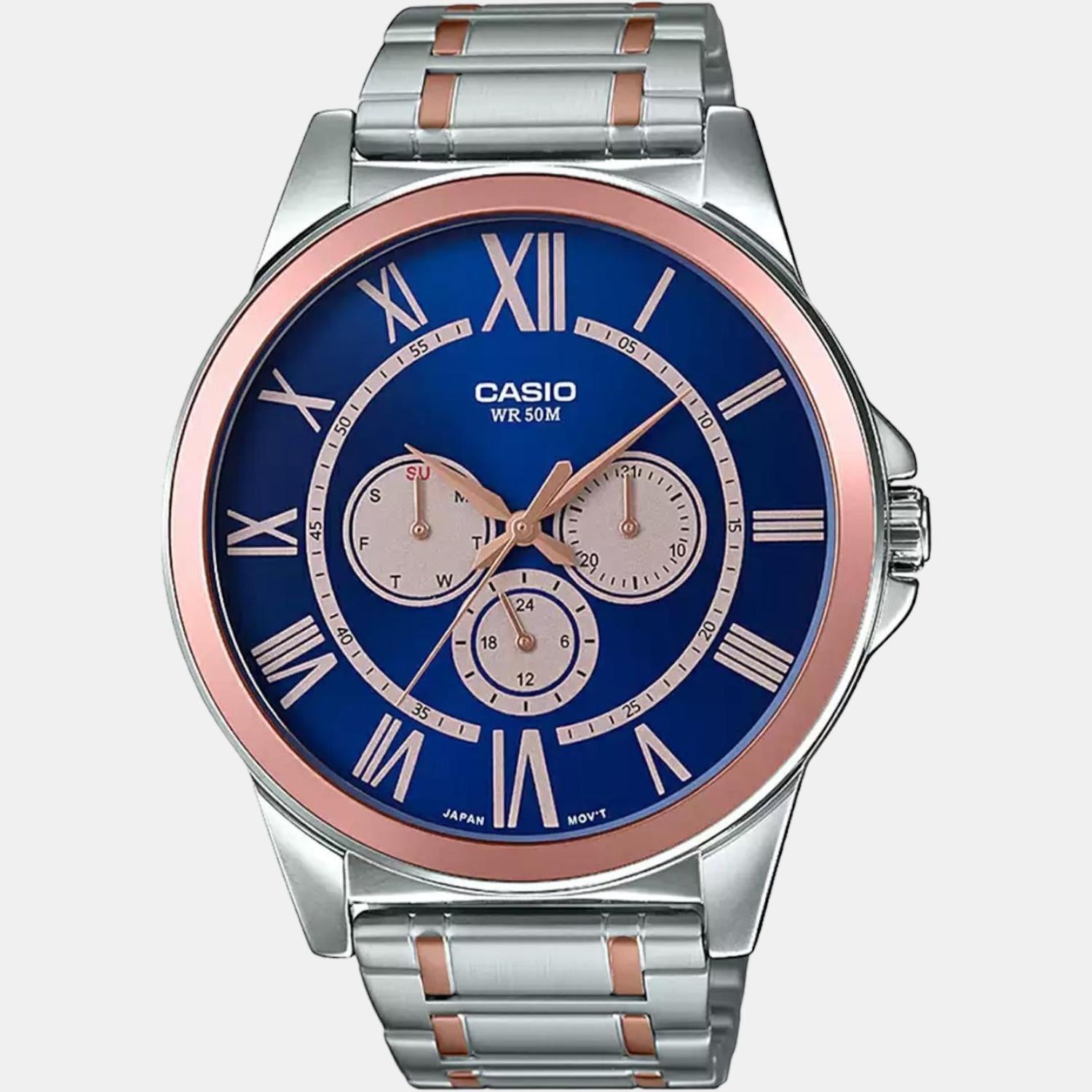 Enticer Men Quartz Blue Dial Chronograph Stainless Steel Watch A1524