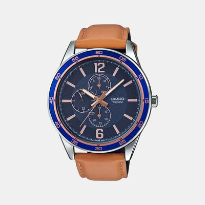 Enticer Men Quartz Black Dial Analog Leather Watch A1532