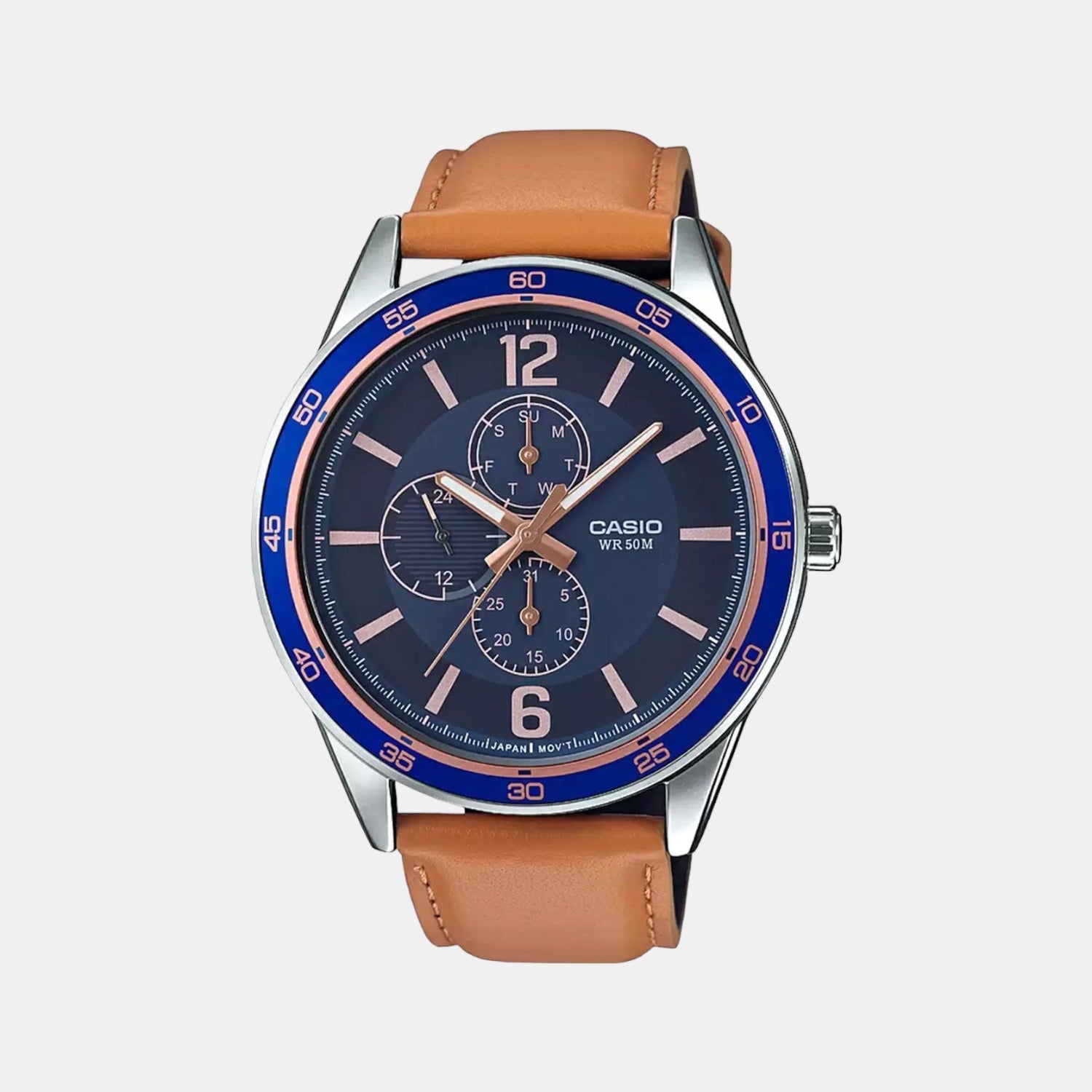 Enticer Men Quartz Black Dial Analog Leather Watch A1532