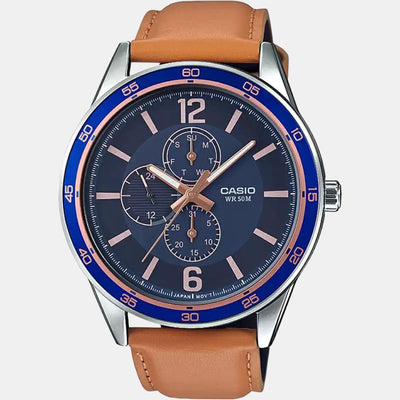 Enticer Men Quartz Black Dial Analog Leather Watch A1532