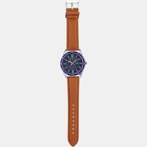 Enticer Men Quartz Black Dial Analog Leather Watch A1532