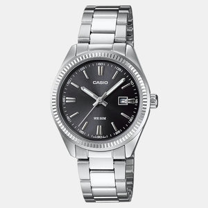 Enticer Women Quartz Black Dial Analog Stainless Steel Watch A1535