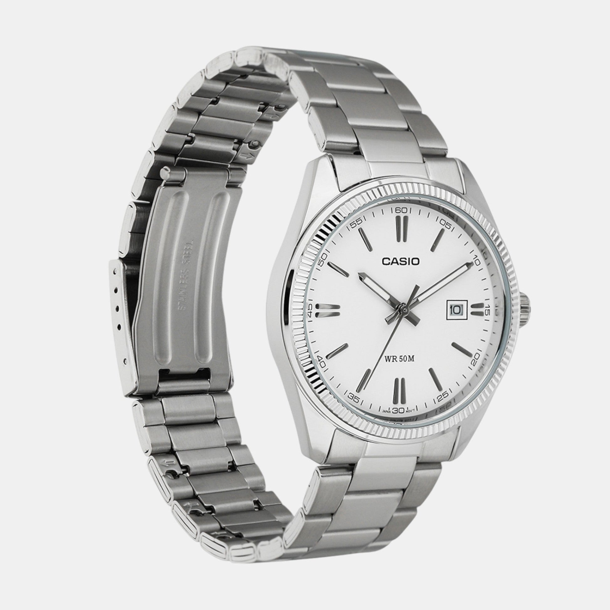 Enticer Men Quartz White Dial Analog Stainless Steel Watch A1539