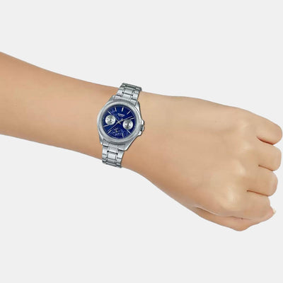 Enticer Women Quartz Blue Dial Chronograph Stainless Steel Watch A1571
