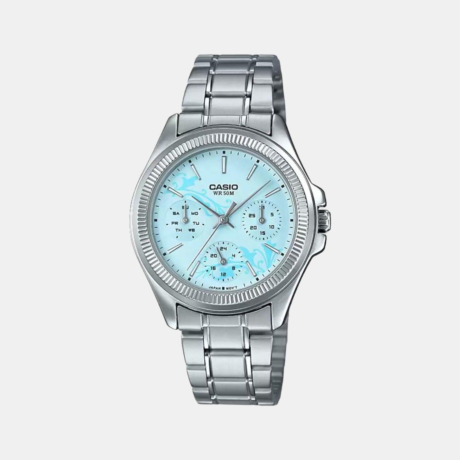 Enticer Women Quartz Blue Dial Chronograph Stainless Steel Watch A1572