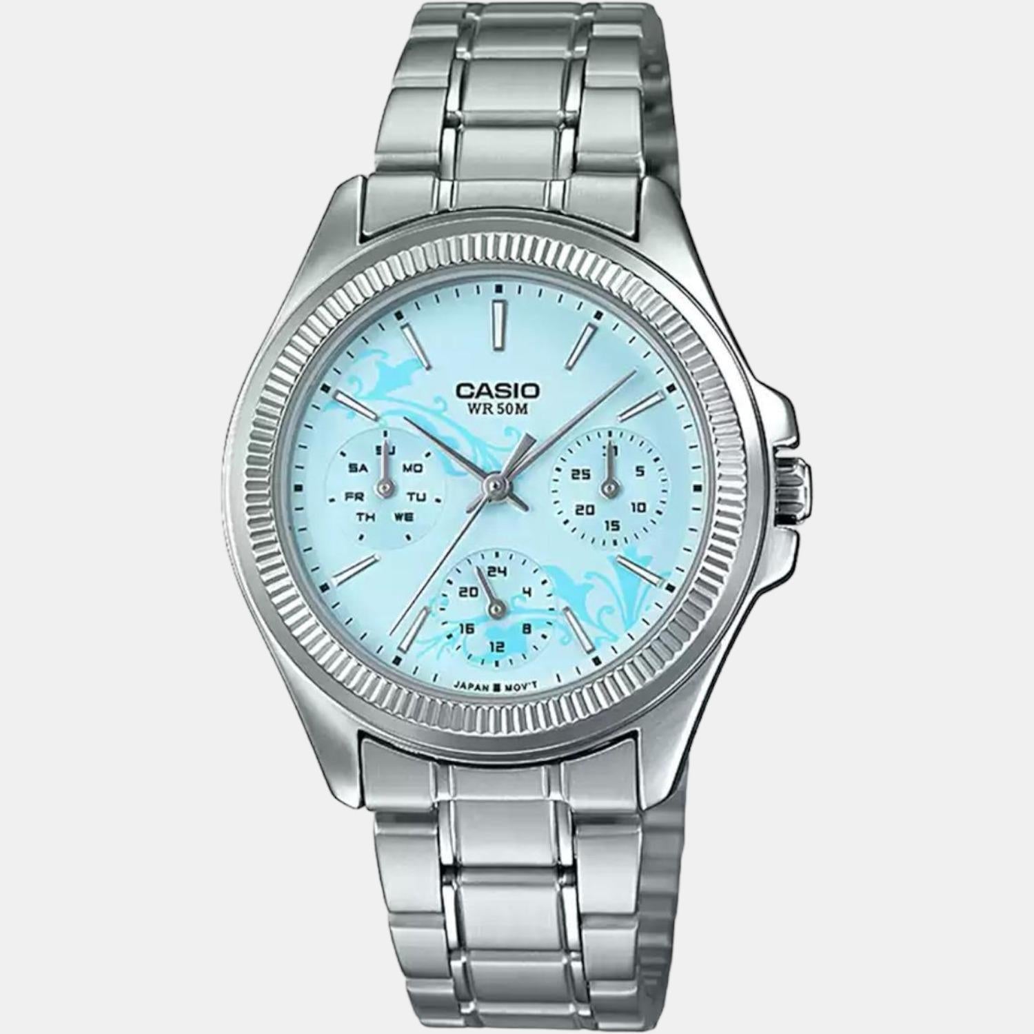 Enticer Women Quartz Blue Dial Chronograph Stainless Steel Watch A1572