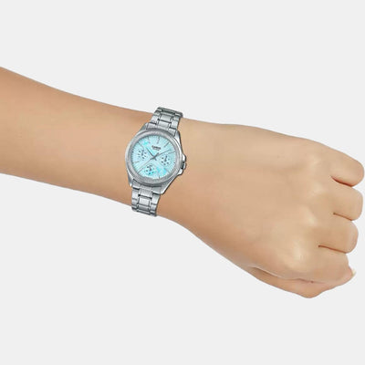 Enticer Women Quartz Blue Dial Chronograph Stainless Steel Watch A1572