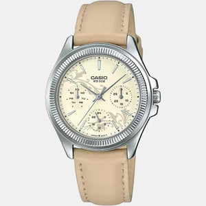 Enticer Women Quartz Yellow Dial Chronograph Leather Watch A1576