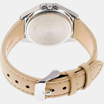 Enticer Women Quartz Yellow Dial Chronograph Leather Watch A1576