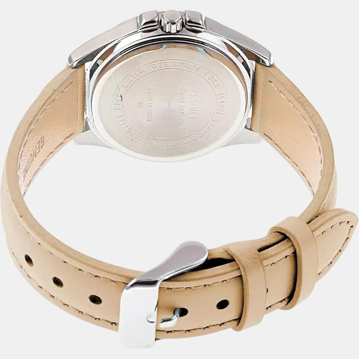 Enticer Women Quartz Yellow Dial Chronograph Leather Watch A1576