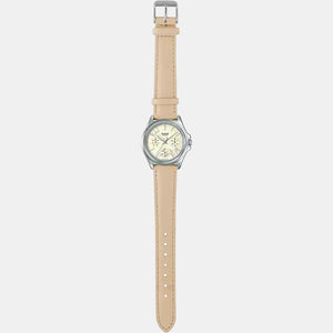 Enticer Women Quartz Yellow Dial Chronograph Leather Watch A1576