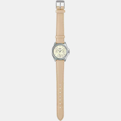 Enticer Women Quartz Yellow Dial Chronograph Leather Watch A1576