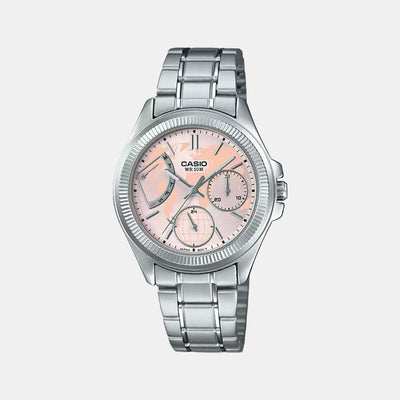 Enticer Women Quartz Pink Dial Chronograph Stainless Steel Watch A1577